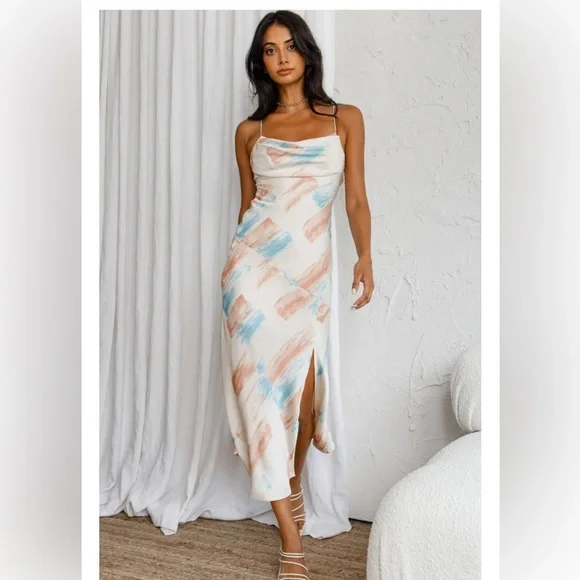 strapless open back dress Pink Posies
